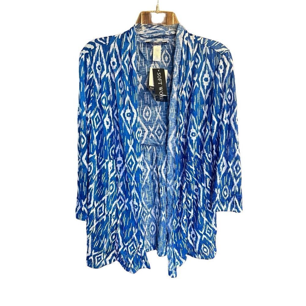 Soft Works Open Front Cardigan Blouse Sz M NWT